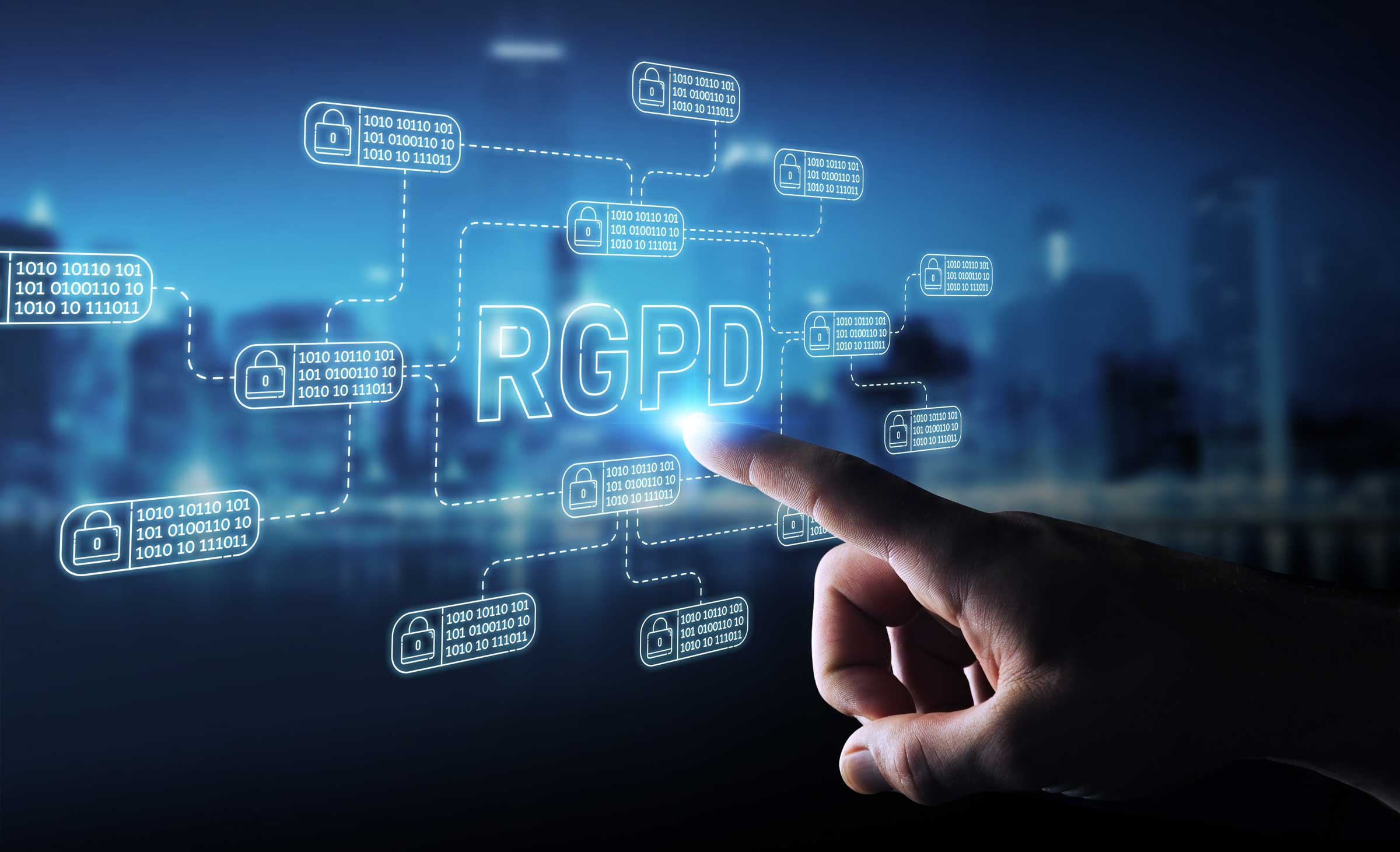 Illustration numérique RGPD avec cadenas.