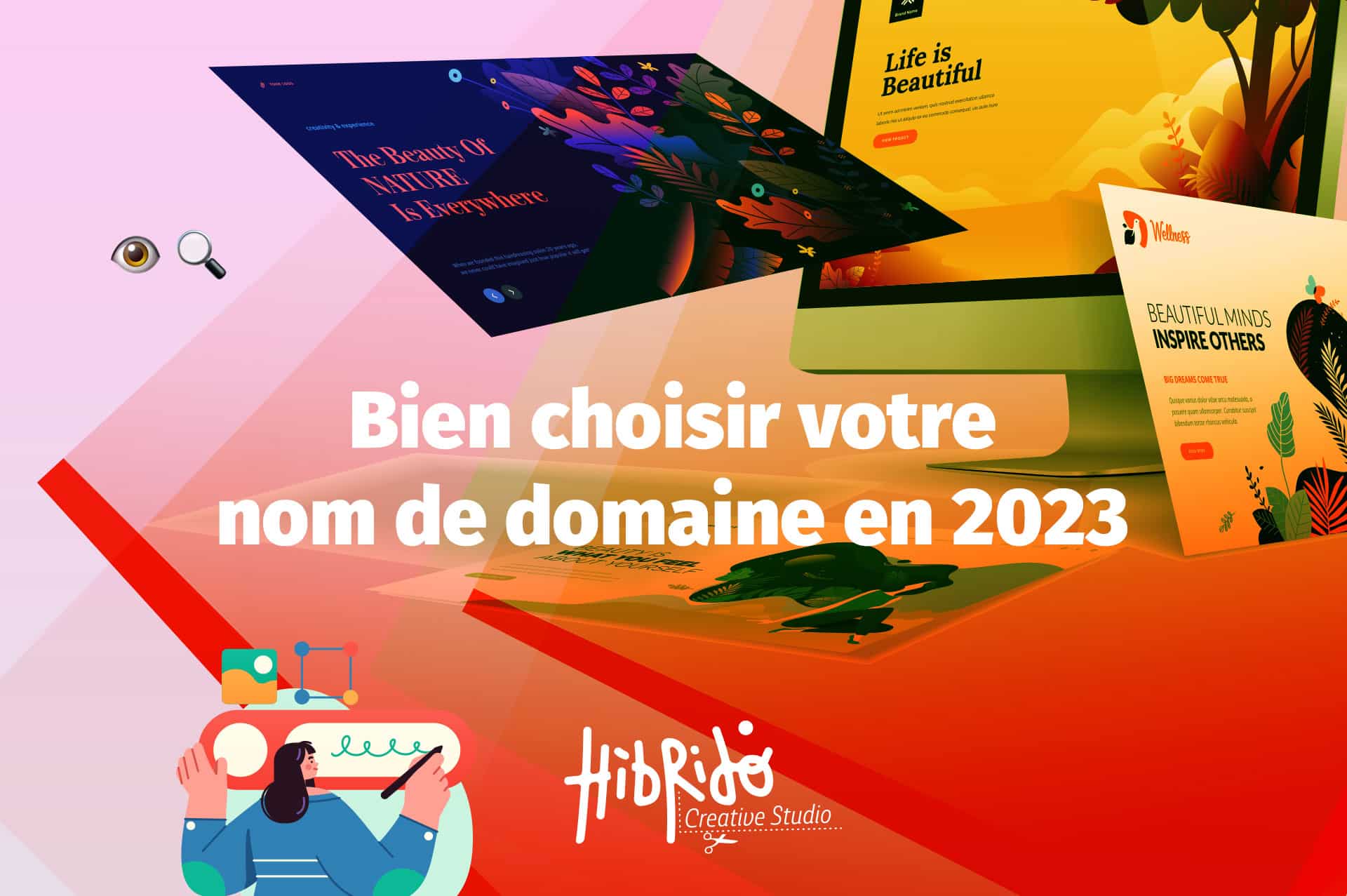 Image mettant en avant le titre de l'article "Bien choisir votre nom de domaine en 2023"