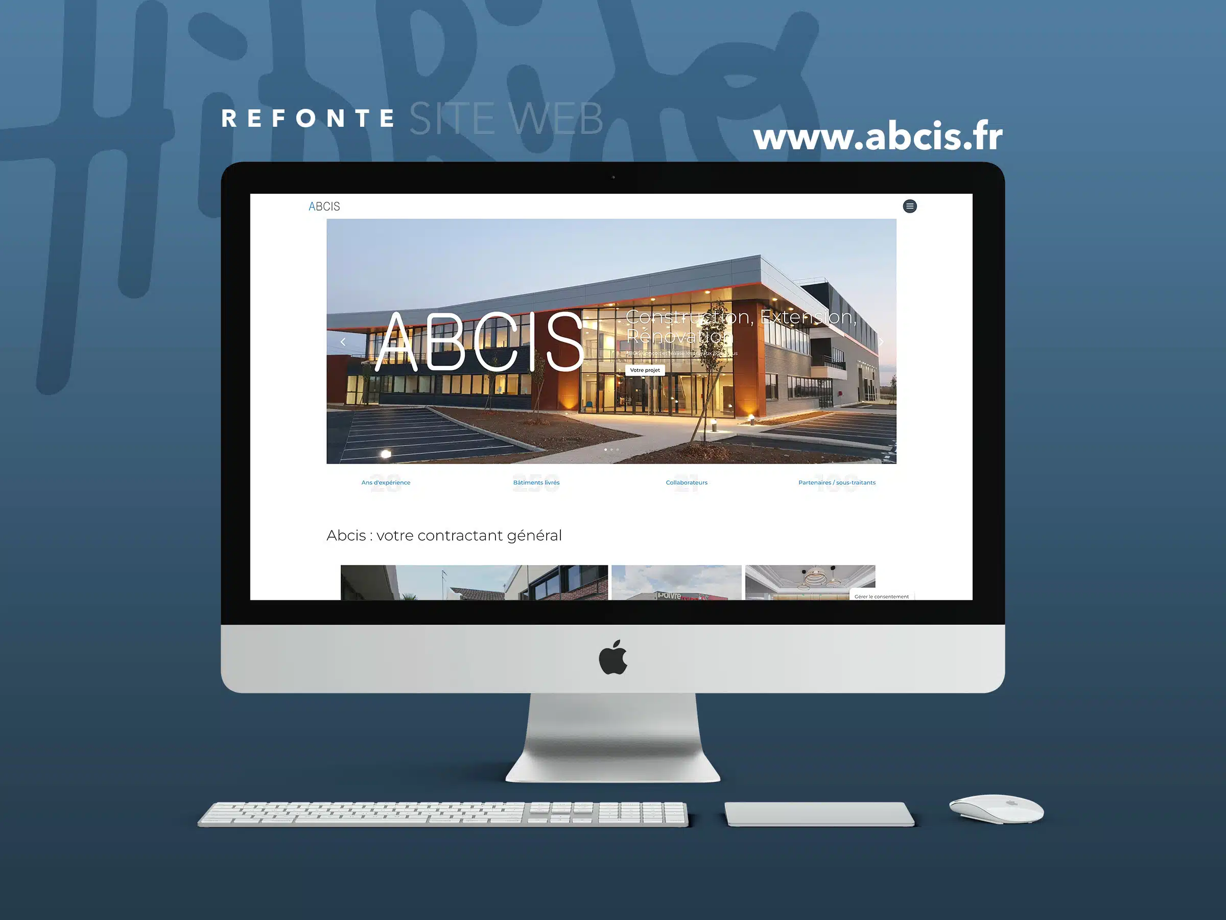 Refonte site web ABCIS sur écran d'ordinateur.