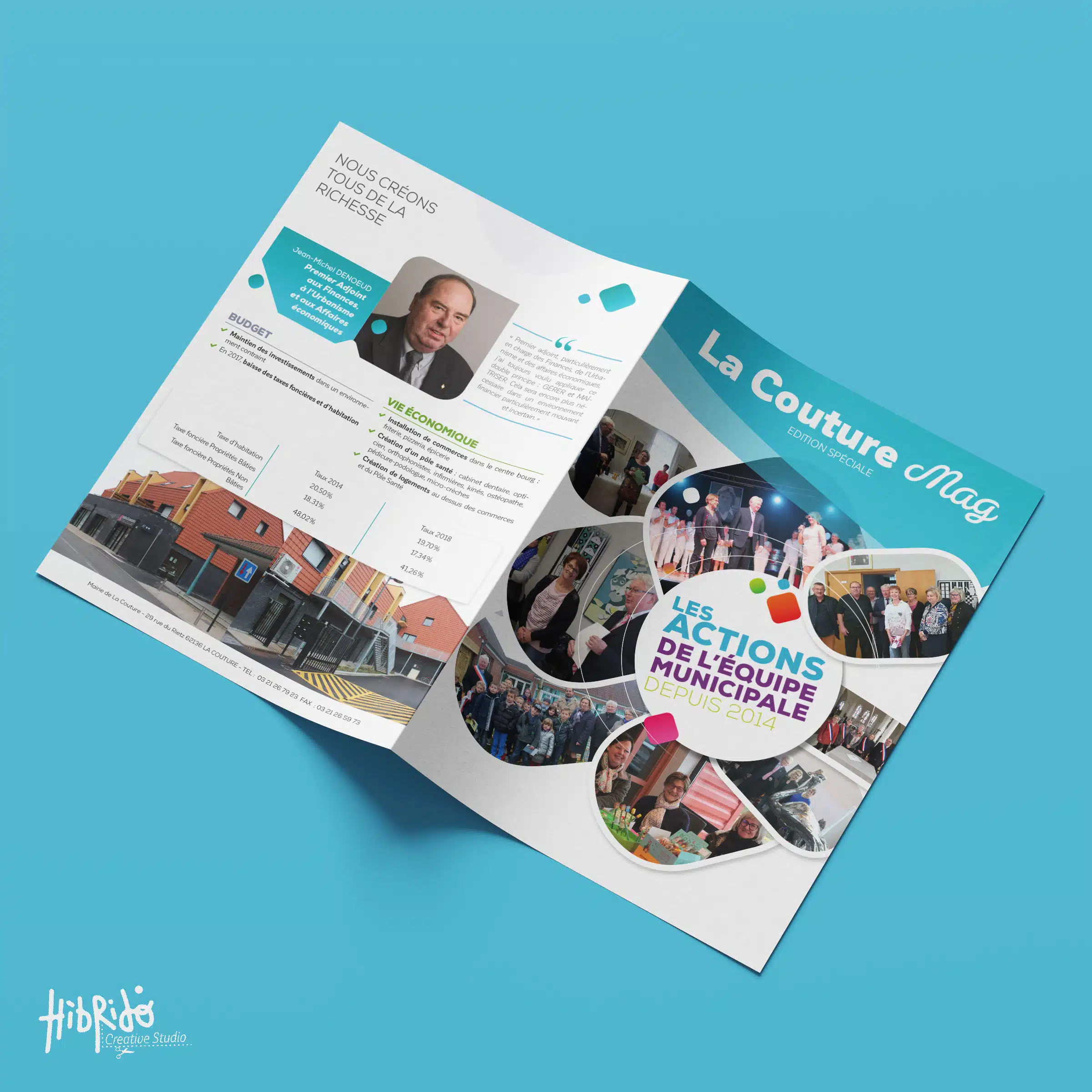 Magazine municipal La Couture ouvert sur une table.