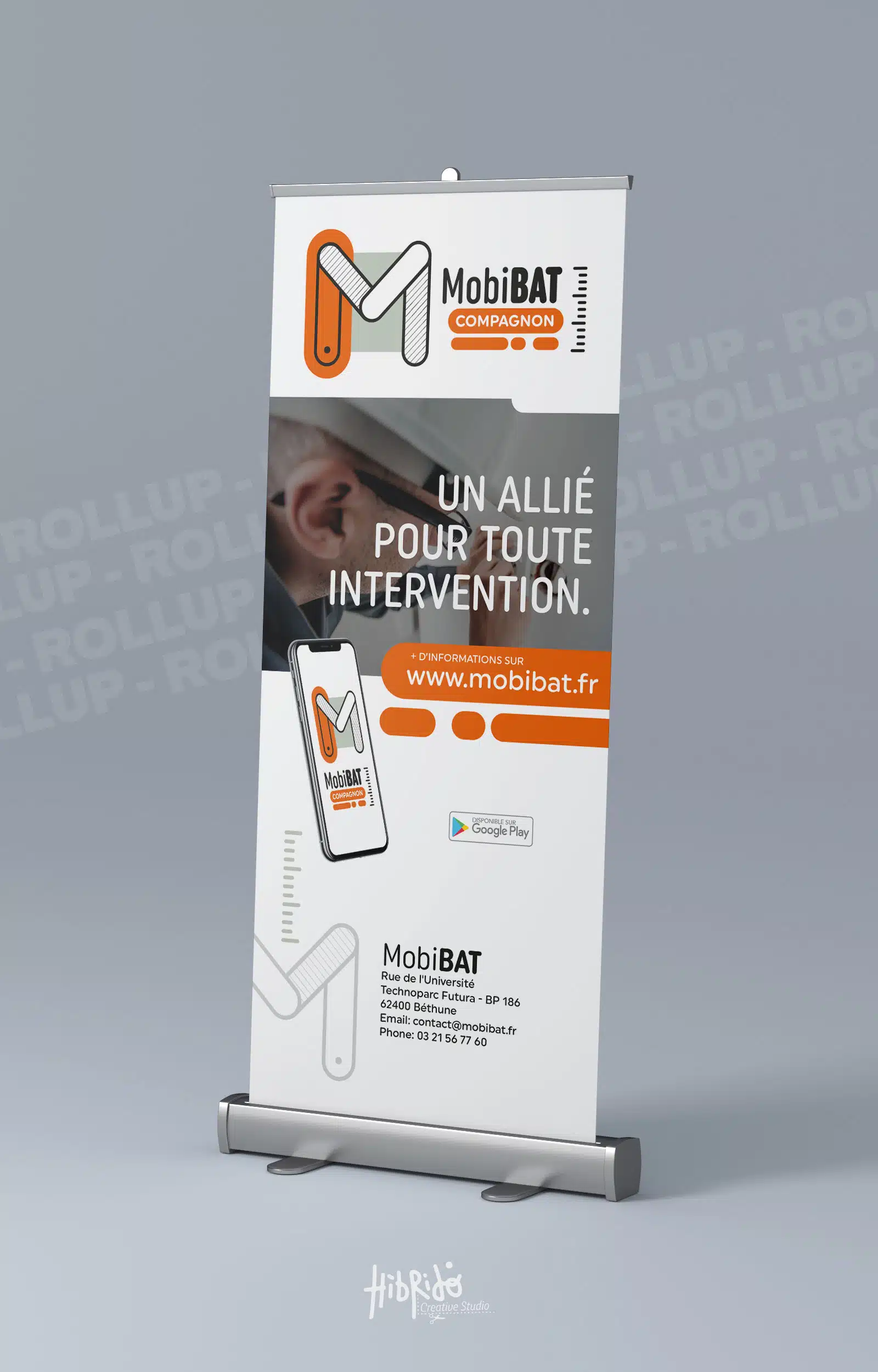 Roll-up publicitaire MobiBAT.