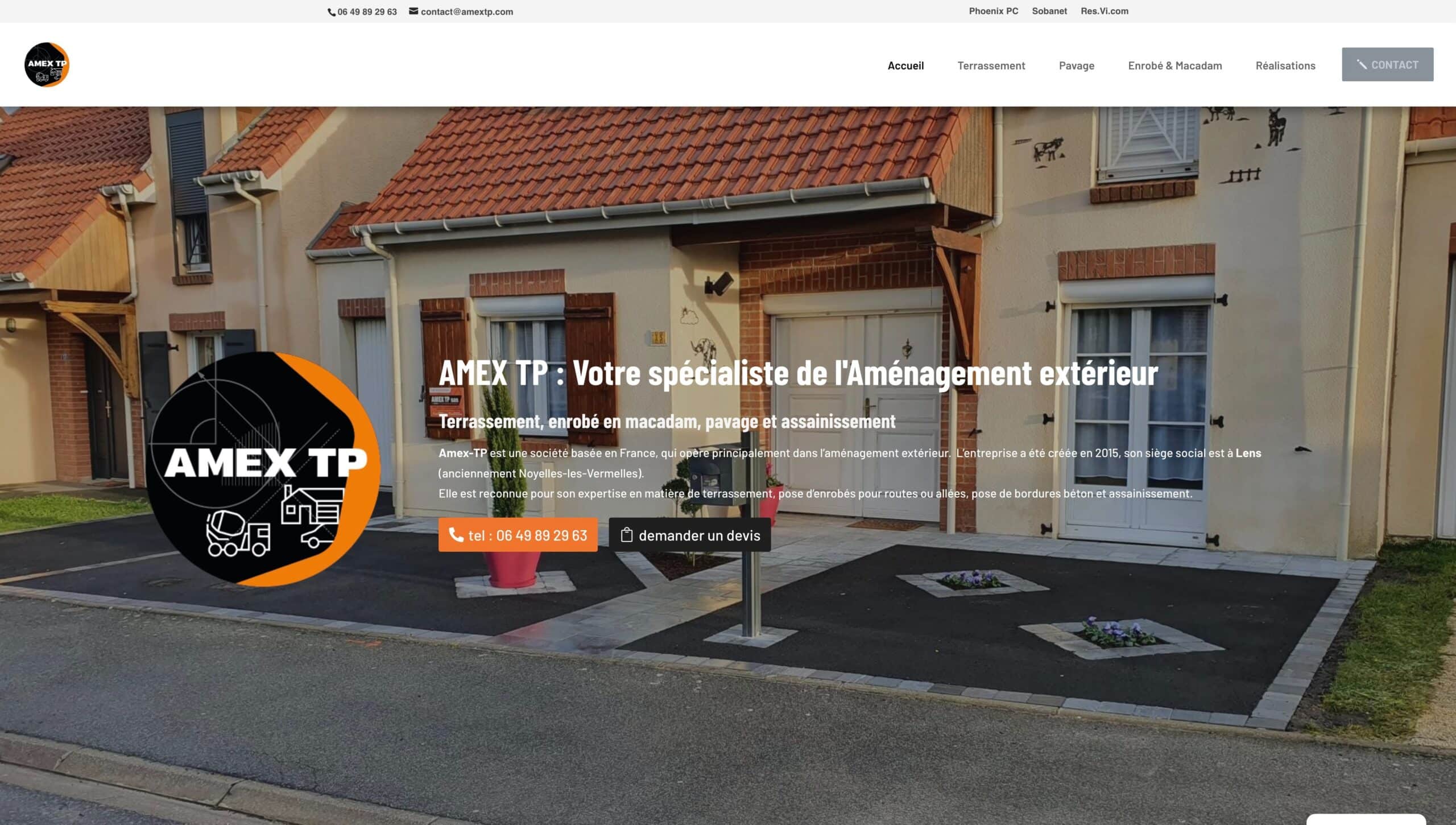 AMEX TP, aménagement extérieur, terrassement, pavage.