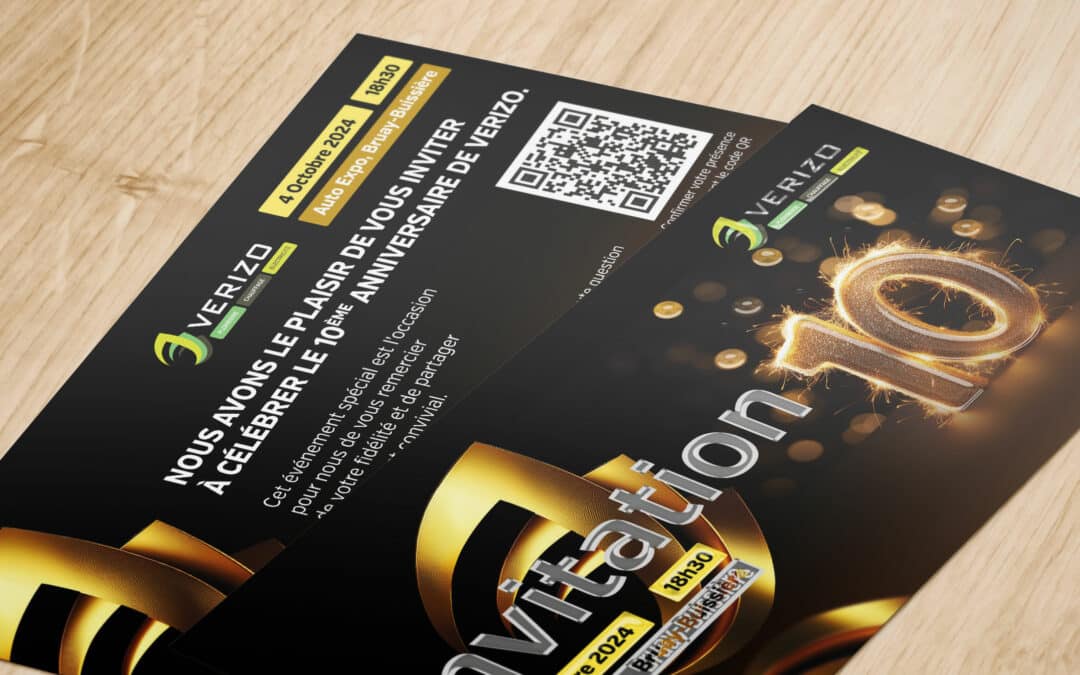 Carte d’invitation 10 ans de Verizo