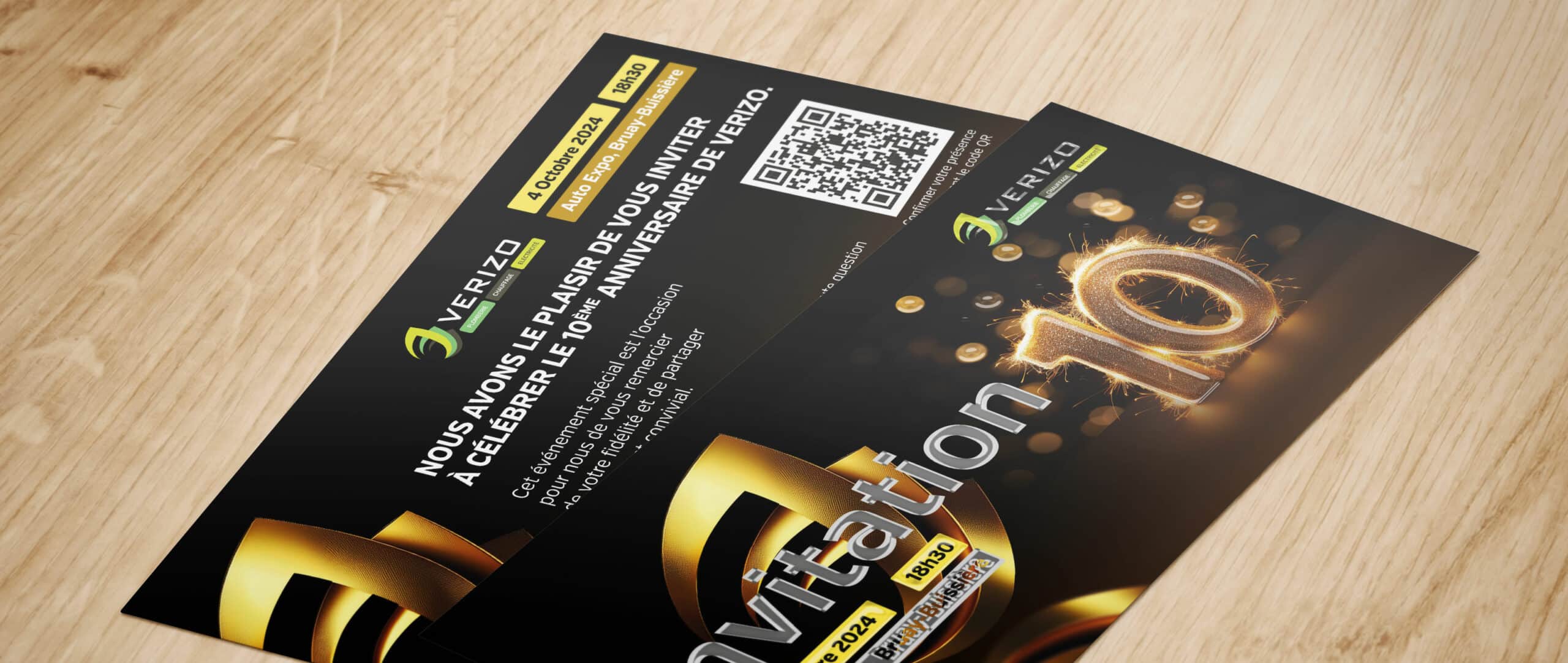 Invitation anniversaire 10 ans de Verizo.