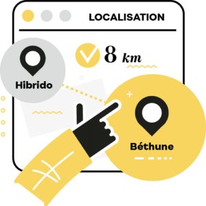 Carte de localisation Hibrido et Béthune.