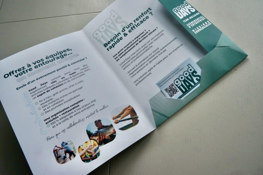 Brochure promotionnelle pour événements d'équipe.