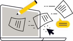 Illustration de travail numérique à distance.