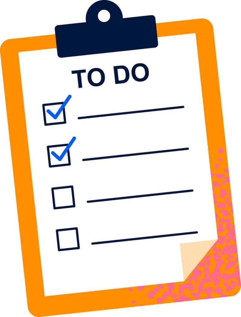 Liste de tâches sur un clipboard