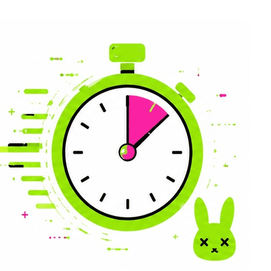 Chronomètre vert stylisé avec segment rose dynamique