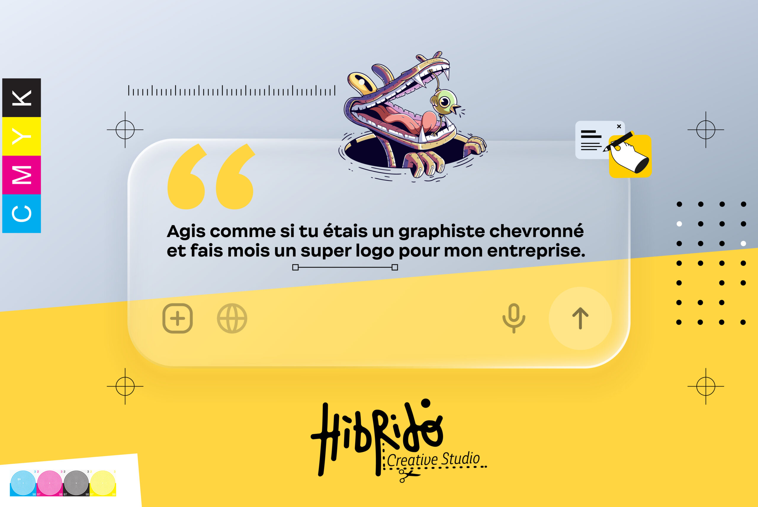 Agis comme si tu étais un graphiste chevronné et fais mois un super logo pour mon entreprise.