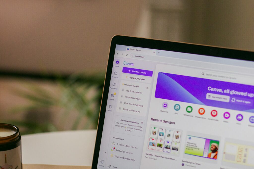 Homepage de Canva